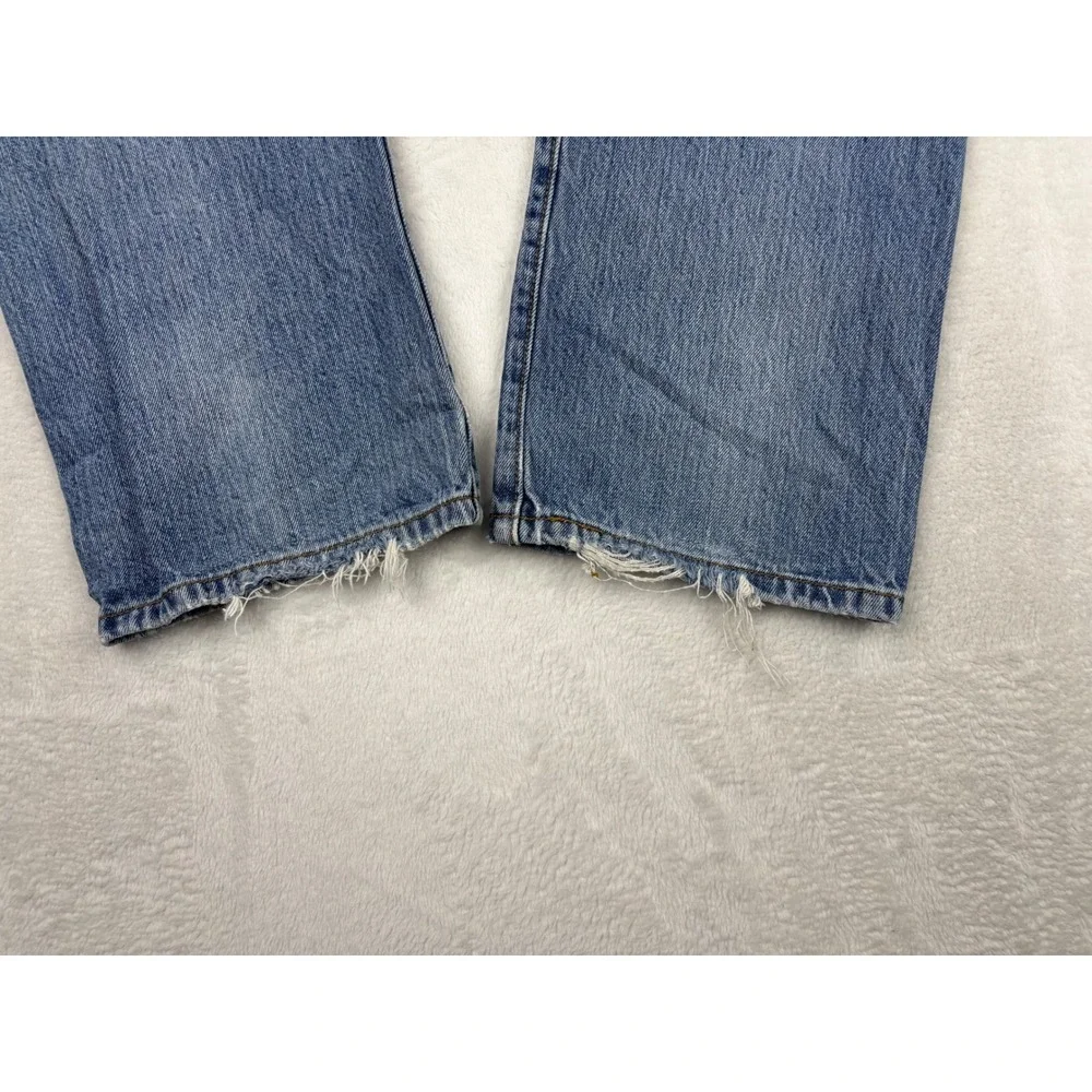 Levis 501 Men's 36x30 Y2K Medium Light Wash Grungy Skater Distressed Faded Jeans